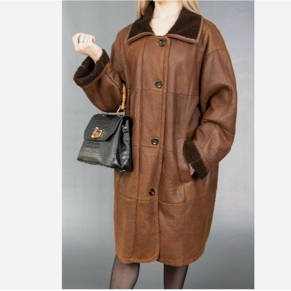 Christ Vintage Coat Genuine Leather Soft Lightweight Lined Sheepskin Sz 38 - Picture 1 of 16